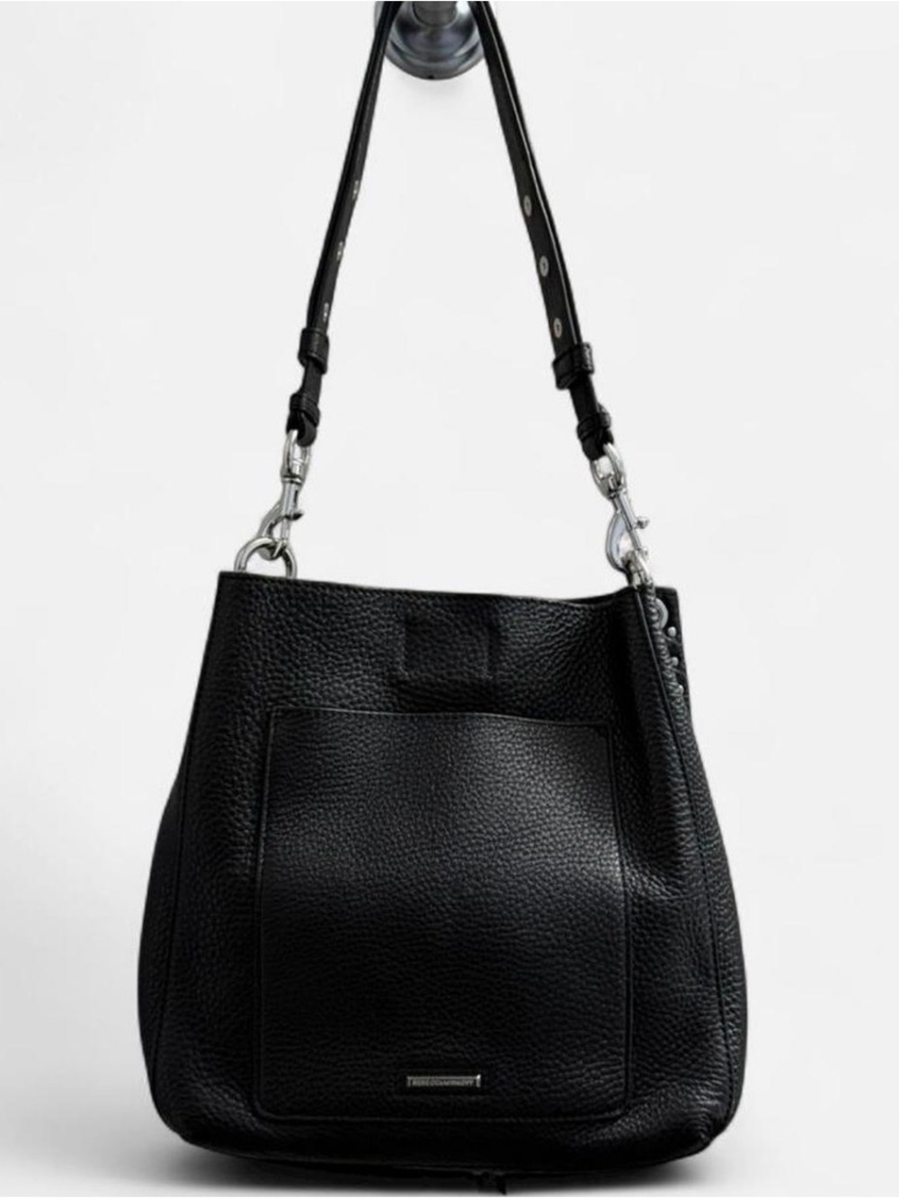 Rebecca Minkoff Black Darren Bag Pebbled Leather Shoulder Bag - Picture 2 of 4